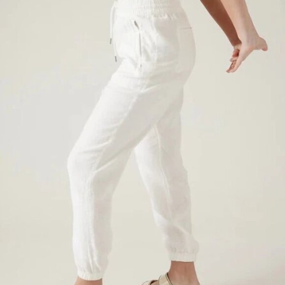 Athleta Pants - NWT Athleta Retreat Linen Joggers in White